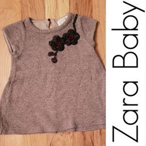 Baby Zara Sweater Top w/ Felted Wool Flowers